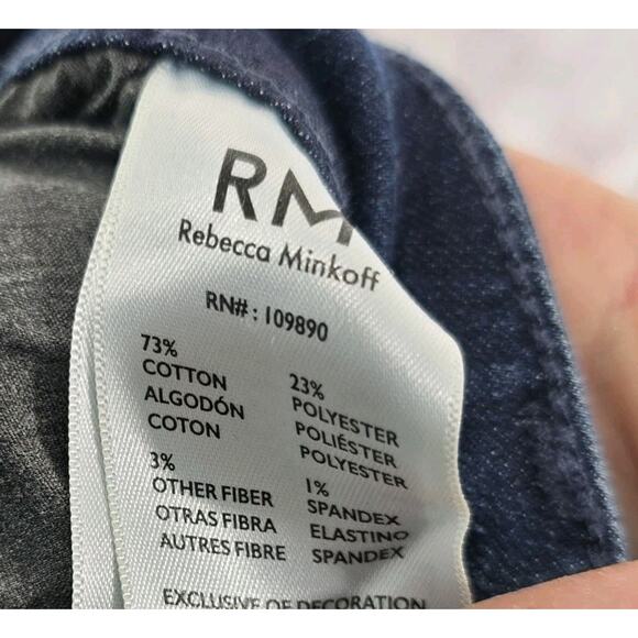 Rebecca Minkoff Jeans Womens 10 Gem Crystal Jewel Bedazzled Dark Wash High Rise - Picture 9 of 12